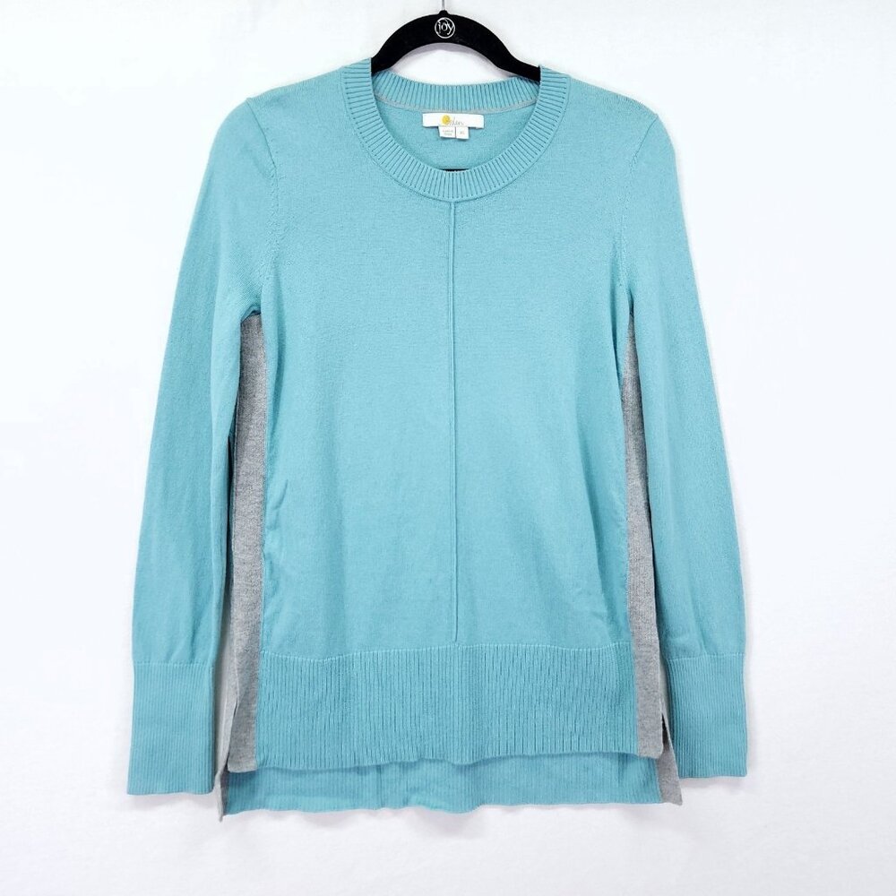 Boden Wool Blend Sweater Size XS Blue Color Block Soft With Stretch